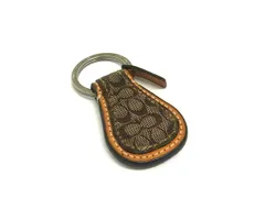 COACH コーチ シグネチャー キャンバス キーリング キーホルダー チャーム ブラウン系 DK9966