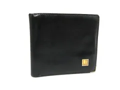 dunhill ダンヒル レザー 財布 ウォレット 二つ折り 札入れ 小銭入れ メンズ ブラック系 DL0024