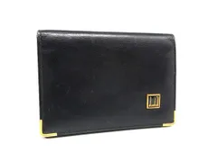 ■美品■ dunhill ダンヒル レザー カードケース カード入れ パスケース 定期入れ メンズ ブラック系 DL0048