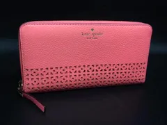 ■美品■ kate spade ケイトスペード レザー ラウンドファスナー 長財布 ウォレット 札入れ 小銭入れ ピンク系 DL0085