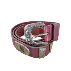 ディーゼル DIESEL ロゴスタッズ装飾 レザーベルト レディース  85CM