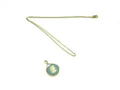 WEDGWOOD ウェッジウッド ジャスパー ネックレス ペンダント アクセサリー レディース ゴールド系×ライトブルー系 DL0277