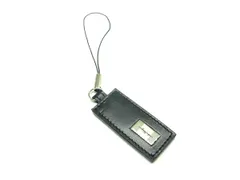 ■美品■ Salvatore Ferragamo フェラガモ レザー ストラップ バッグチャーム レディース メンズ ブラック系×シルバー系 DL0194