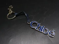 Chloe クロエ レザー バッグチャーム キーホルダー キーリング レディース ネイビー系 DL0203のサムネイル