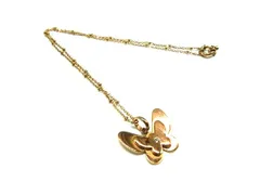 ■美品■ Folli Follie フォリフォリ バタフライ 蝶 ネックレス ペンダント アクセサリー レディース ゴールド系 DL0225
