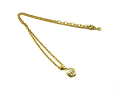 ■美品■ NINA RICCI ニナリッチ ラインストーン ネックレス ペンダント アクセサリー レディース ゴールド系×シルバー系 DL0226