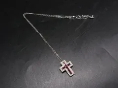 ■美品■ SWAROVSKI スワロフスキー クロス 十字架 ネックレス ペンダント アクセサリー レディース シルバー系 DL0228
