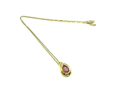 ■美品■ LANCEL ランセル カラーストーン ネックレス ペンダント アクセサリー レディース ゴールド系×パープル系 DL0235のサムネイル