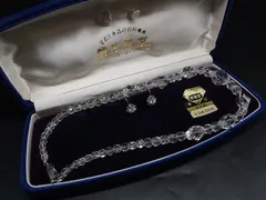 ■美品■ SV925 白水晶 ネックレス ペンダント イヤリング 2点セット アクセサリー レディース シルバー系×クリア DL0255