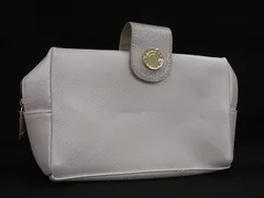 ■極美品■ BVLGARI ブルガリブルガリ レザー マルチポーチ マルチケース 小物入れ メイクポーチ レディース アイボリー系 DL1572