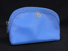 TORY BURCH トリーバーチ レザー ポーチ メイクポーチ 化粧ポーチ マルチケース 小物入れ レディース ブルー系 DL1550