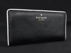 ■美品■ kate spade ケイトスペード レザー 二つ折り 長財布 ウォレット レディース ブラック系×ホワイト系 DL3193