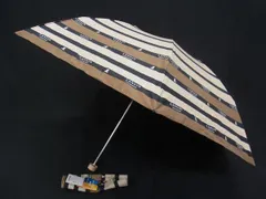 ■美品■ LANVIN ランバン ポリエステル100％ 2段折り 晴雨兼用 日傘 折りたたみ傘 雨具 高級傘 ブラウン系 DL3519