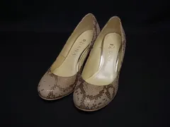 ■美品■ DIANA ダイアナ スエード パイソン調 ウェッジソール ヒール パンプス サイズ22 1/2 (約22.5cm) 靴 ベージュ系 DL3848