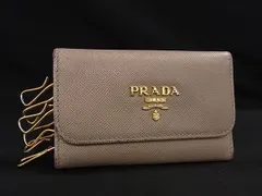 PRADA プラダ サフィアーノレザー 6連 キーケース 鍵入れ レディース ベージュ系 DL4317
