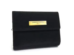 ■美品■ CHRISTIAN GEORGES クリスチャンジョルジュ ナイロン がま口 三つ折り 財布 ウォレット 小銭入れ 札入れ ブラック系 DL4485