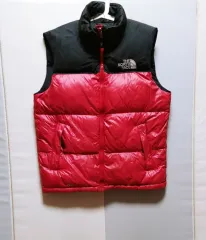L THE NORTH FACE ザノースフェイス Nuptse ヌプシ ダウンベスト 700 レッドブラック395