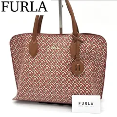 【極美品】FURLA VITTORIA アーチロゴ ハンドバッグ レザー 赤