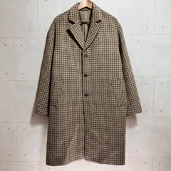 URBAN RESEARCH アーバンリサーチ チェック ロングコート チェスターコート アウター L ウール ベージュ メンズ SG396-8
