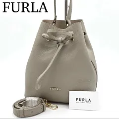 【美品】FURLA costanza ハンドバッグ 2way 巾着型 レザー