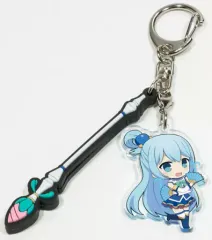 【中古】キーホルダー・マスコット(キャラクター) アクア＆ステッキ T.W.G.キーホルダー 「この素晴らしい世界に祝福を!2」