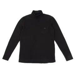 パパスPapas コットンストレッチタートルネックカットソー 黒48M