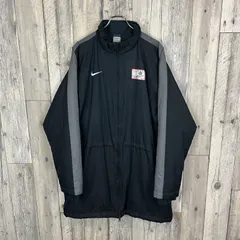 NIKE ナイキ ブラック BLAGNAC FOOTBALL CLUB サッカー フットサル ラグラン ダブルジップ ベンチコート メンズ L サイズ