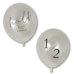 【新着商品】風船 誕生日 おうちスタジオ 飾り ６ヶ月 1/2 2個セット half バルーン birthday ナチュラル ハーフバースデー (クリア)