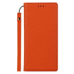 【新着商品】12 プロ マックス 12 ケース ケース 手帳型 本革 手帳型 マグネット式 アイフォン スタンド機能 カード収納 高級牛革 ストラップ付き Max iPhone12 Pro Pro Max iPhone ケース カバー Elick オレンジ