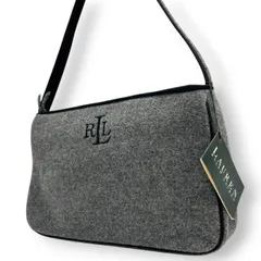 【美品】ローレンラルフローレン　ショルダーバッグ　グレージュ　本革　RLLロゴ org.jpg