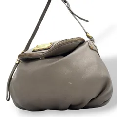 マークバイマークジェイコブス ショルダーバッグ グレー 斜め掛け可 レザー 本革 ゴールド金具 ロゴプレート s5 MARC BY MARC JACOBS レディース