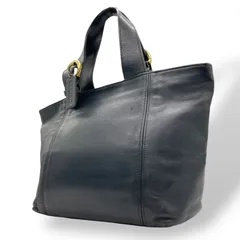 コーチ COACH オールドコーチ ハンドバッグ ミニトートバッグ 紺 ネイビー レザー ゴールド金具 ファスナー開閉 ロゴチャーム ヴィンテージ レディース S61