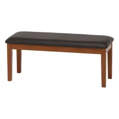 【在庫処分】96785 スノア 簡単組み立て 長椅子 合皮 天然木 ブラウン 幅100×奥行38×高さ43.5cm 2人掛け ダイニングベンチ 不二貿易(Fujiboeki)