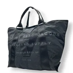 美品 マークバイマークジェイコブス STANDARD SUPPLY トートバッグ ハンドバッグ キャンバス ブラック 黒 ビッグロゴ 軽量 大容量 A4収納可 マザーズバッグ 旅行 ジム ユニセックス 肩掛け レディース メンズ 鞄 カバン X