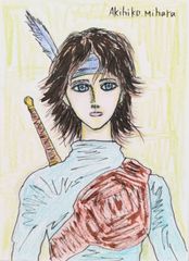 Akihiko Mihara, Salon d'Automne Award Winner, Drawing, Original Art [Valkyrie], Figure Drawing, Line Art, Small Piece, Painting, Fine Art, Interior Art, Original Art, Miscellaneous Goods, Contemporary Art, Pencil Drawing, Brush Pen Art, Illustration, Brush Pen, Wall Art, Interior, Painting, Calligraphy