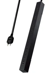 新品 エレコム 電源タップ 10個口 2m マグネット 吊り下げ スリム 雷ガード ほこりシャッター ブラック ECT-2620BK