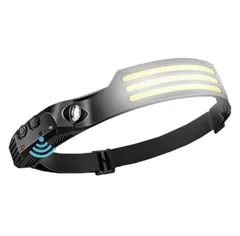 LED ヘッドライト 充電式 USB type-c フリーハンド センサー機能付き 軽量 便利 アウトドア 登山 夜釣り 作業用 ヘルメット用ライト 防災 災害　めっちゃ明るくてびっくり　人気商品　残りわずかとなりました