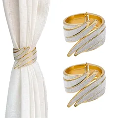 【特価商品】Ufurmateカーテンタイバック、2pcs亜鉛合金クリエイティブカーテンロープバックル装飾カーテンタイバックスプリングドレープホルダークリップ用ホームオフィス（ゴールデンウィング）