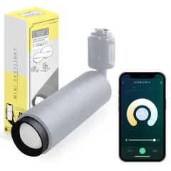 【人気商品】Alexa対応 (ダクトレール用/グレー) スマートライト ミニスポットライト スマート照明 エジソンスマート RST-TL167GY