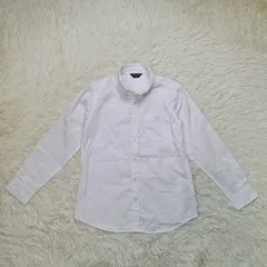 COMME CA ISM コムサイズム 長袖シャツ 140A フォーマル セレモニー ボタンダウン ホワイト 白 キッズ 子供服 男の子 ワンポイント刺繍