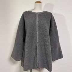 ブロンシェヨーロピアン POUR CHEVRE ボアコート ラグランスリーブ ミドル丈 ボアジャケット ゆったりめ グレー FREE相当