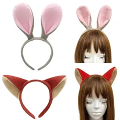 被り物 ペアルック 仮装 ハロウィン コスチューム 夢の国 コスプレ ペア 兎 狐 動物園のユートピア カチューシャ ウサギ キツネ [Cicogna]