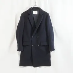 417 ÉDIFICE エディフィス ダブルチェスターコート ロング ウール メンズ Sサイズ ネイビー系 ビジネス 通勤 フォーマル 定番 人気