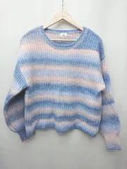 ◇ ⊇ coen コーエン 長袖 ニット セーター サイズMEDIUM ブルー　マルチ レディース P  【1410230019557】