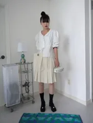 Eont's nba エヌビーエー stts unbalance pleats skirt