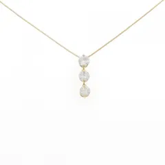 K18YG スリーストーン ダイヤモンド ネックレス 0.567CT