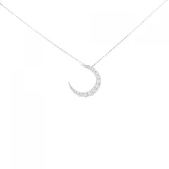 K18WG ムーン ダイヤモンド ネックレス 0.55CT
