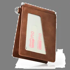 免許証 収納 薄型 大容量 バタフライ 2つ折り カードケース ic (ダークブラウン) 入れ 定期券 両面 革 メンズ 定期入れ パスケース [QUARE]