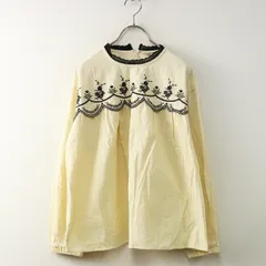 サマンサモスモス Samansa Mos2 SM2 胸元スカラップ刺繍ブラウス F‖アイボリー トップス 長袖 フリル【2400014753899】