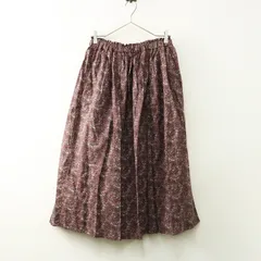 サマンサモスモス Samansa Mos2 SM2 小花柄ギャザースカート F‖ブラウン ボトムス ロング フレア イージー【2400014734935】